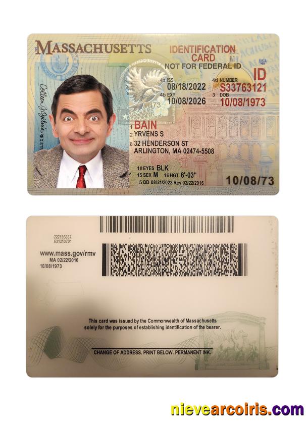 USA Massachusetts ID card